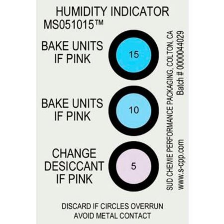 DESCO INDUSTRIES Desco Humidity Indicator Card, 5% 10% 15% Range, 125/Pack 13868